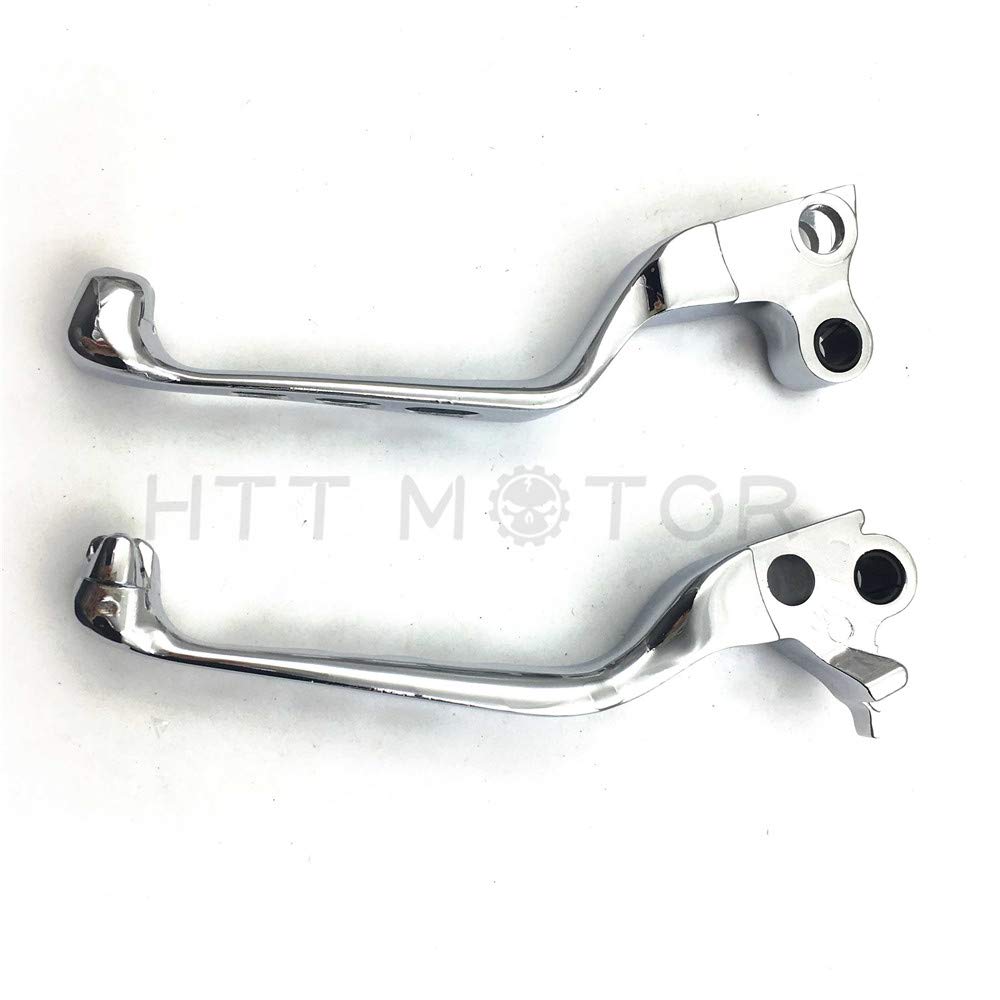 Httmt Mt241-020A-Cd Chrome Cnc Aluminum Black Brake Clutch Skull Zombie Lever Compatible With Harley Davidson Sportster Softail