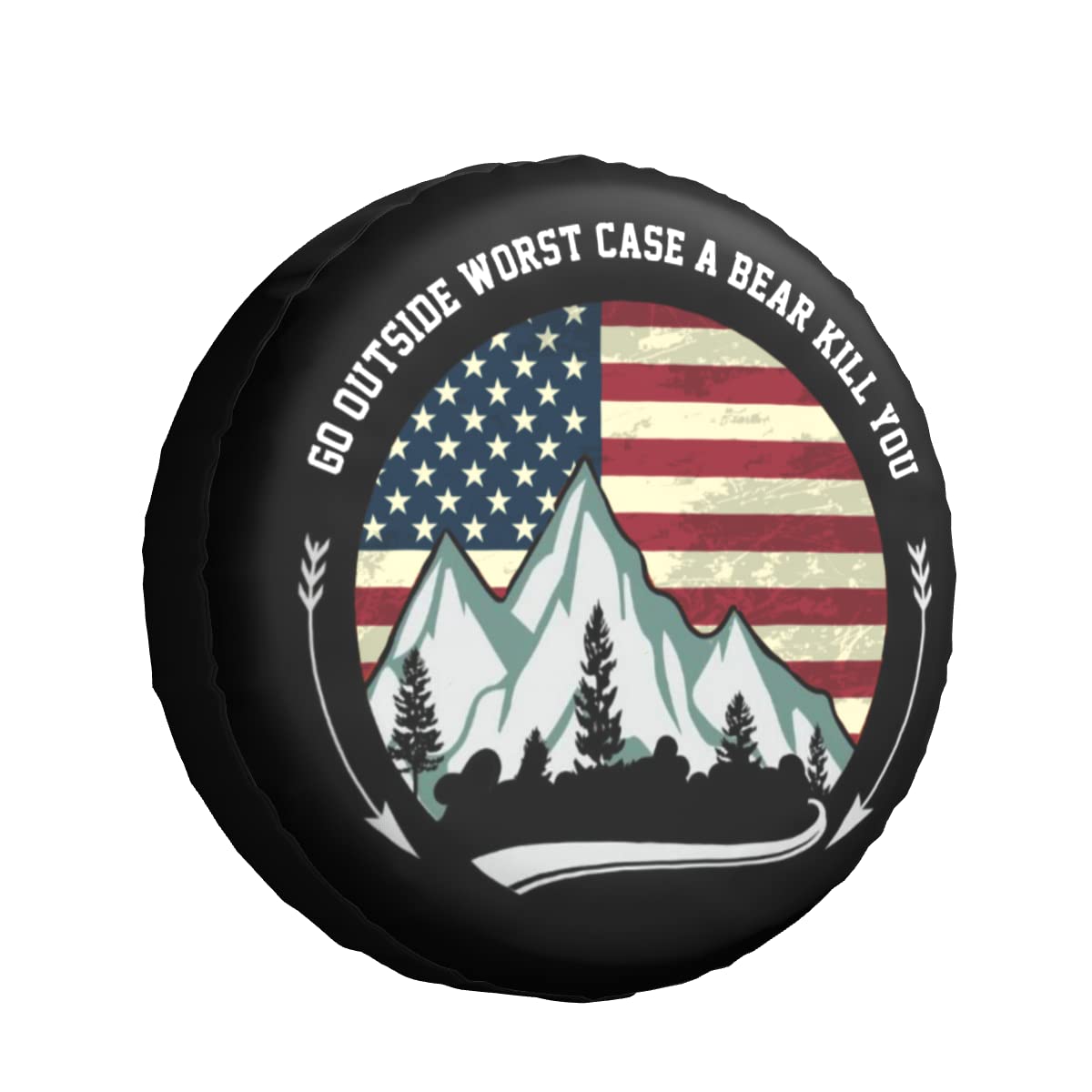 Tire Cover American Flag Tire Covers Camping Waterproof Wheel Protectors For Camper Travel Trailer, Rv, Suv 15Inch (Go Outside W