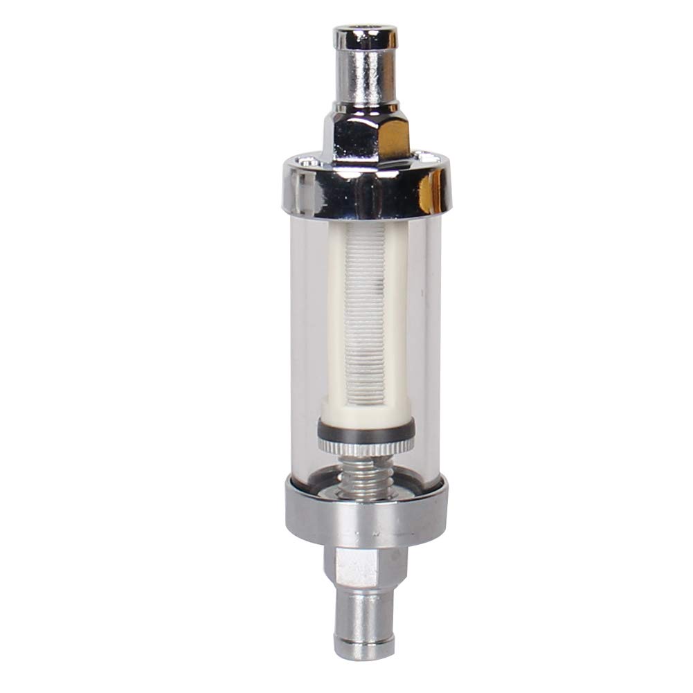 Carbole 9748 Universal 3/8'' Inlet/Outlet Fuel Pump Filter Clear View - Glass-5 Pcs