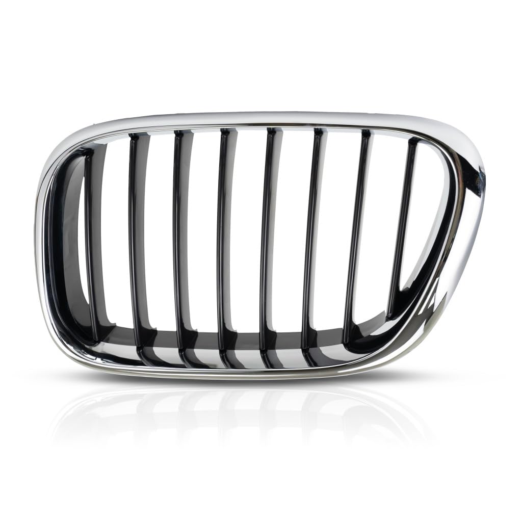 For BMW X5 2000 2001 2002 2003 Grille Driver Side | Chrome | Plastic | Replacement For BM1200152 | 51138402645, 615343299389