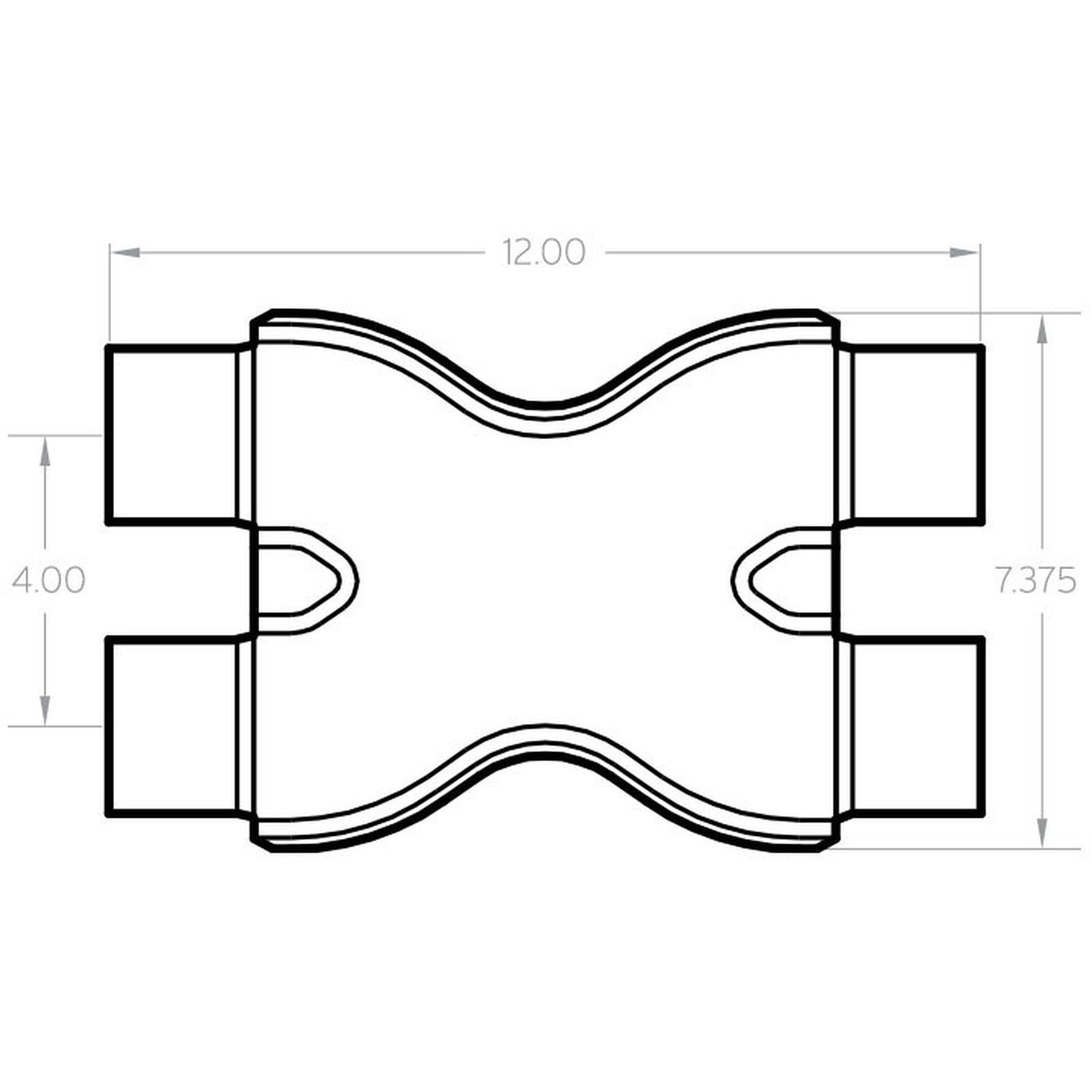 Magnaflow Performance Exhaust Tru-X Crossover X-Pipe 10791: 2.5/2.5 Inlet/Outlet, Stainless Steel