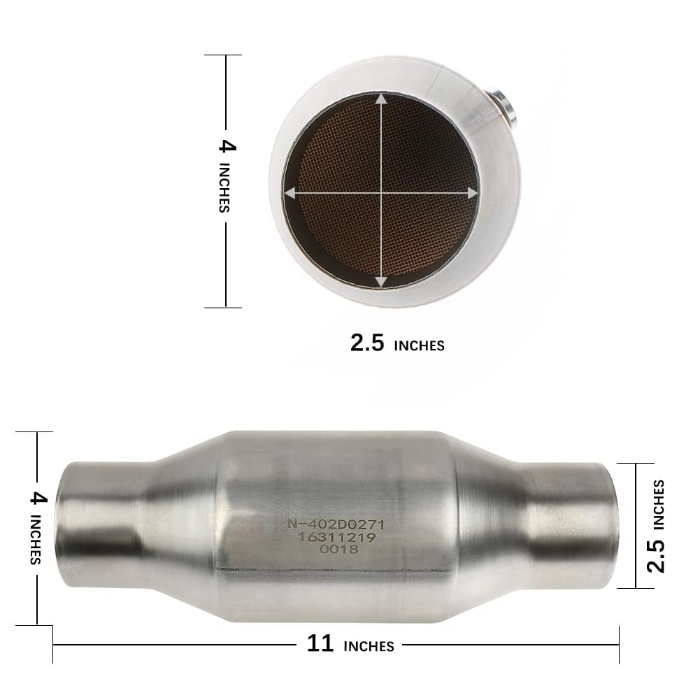 Mayasaf ?2 Pack? 2.5'' Inlet/Outlet Universal Catalytic Converter, With O2 Port?Epa Compliant?