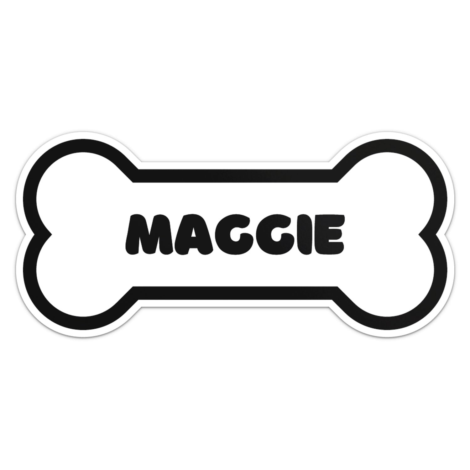Maggie Dog Name Sticker - Waterproof Vinyl Decal For Car Bumper, Laptop, Water Bottle, Wall, And Window, Size - 5'' Longer Side