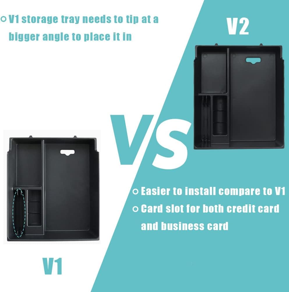 Bestevmod For Rivian R1T & Rivian R1S Accessories Center Console Organizer Tray Armrest Storage Box Abs Material With Pvc Trim C