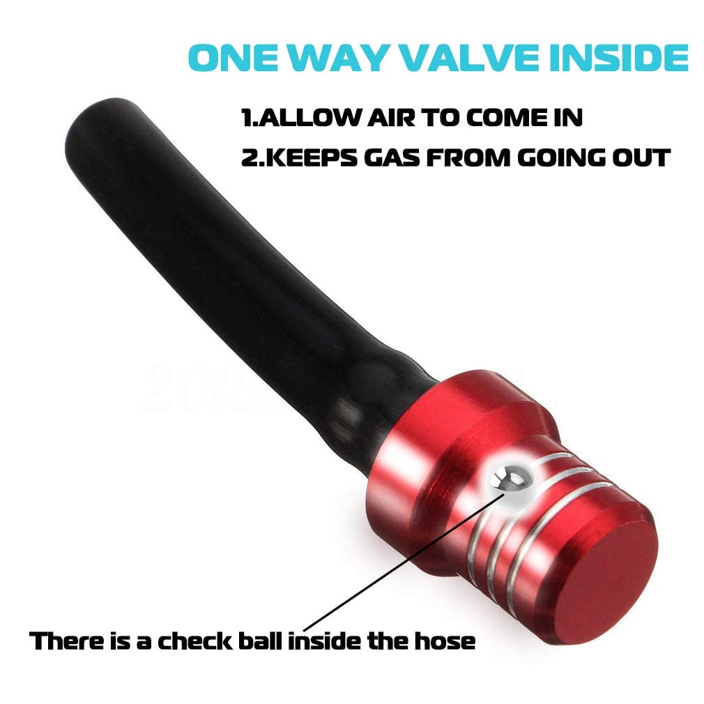 Rsg 2Pcs Gas Fuel Cap Air Vent Hose Universal Cnc Tank Valve Vent Tube With Chekc Ball Aluminum Breather For 50Cc 110Cc 70Cc 125