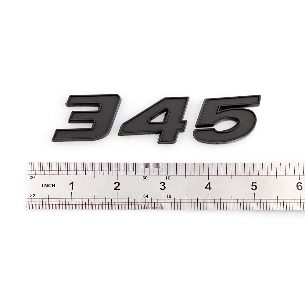 2Pcs 345 Emblems 3D Nameplate Premium Car Badge Decal Replatement For Challenger Chrysle 300C (Black)