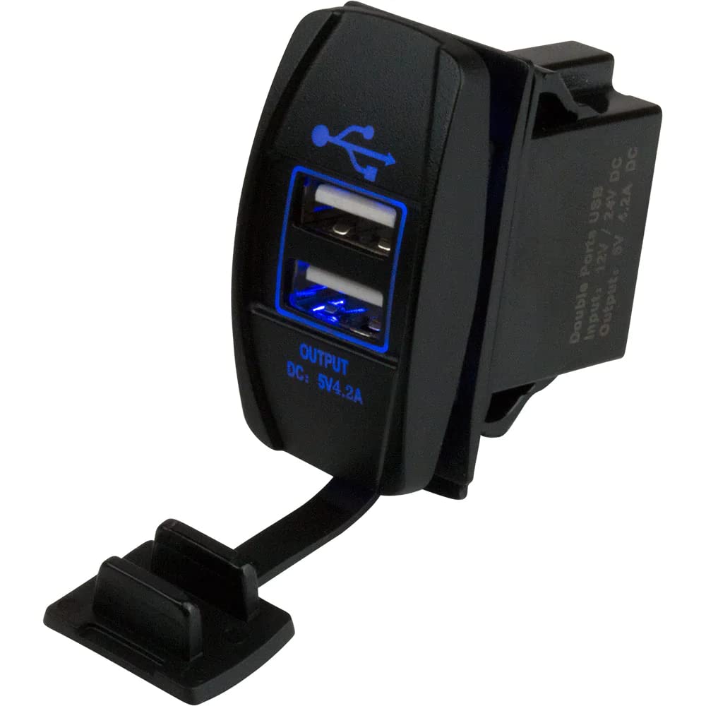 Sea Dog 426520-1 Double USB Rocker Switch-Style Power Socket