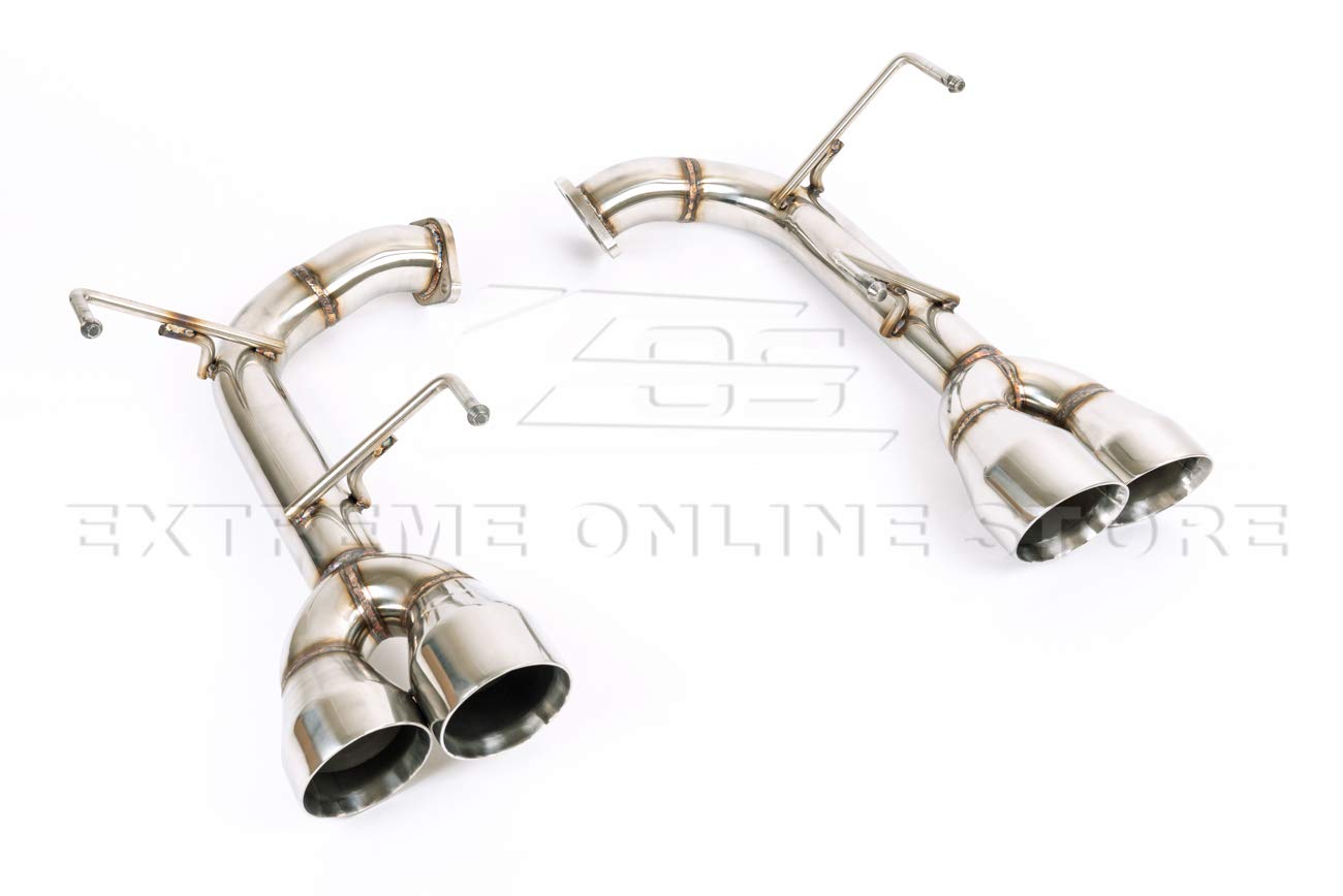 Replacement For 2015-2021 Subaru Wrx Sti Stainless Steel Polished Silver Muffler Axle Back 4' Double Wall Quad Tips Exhaust