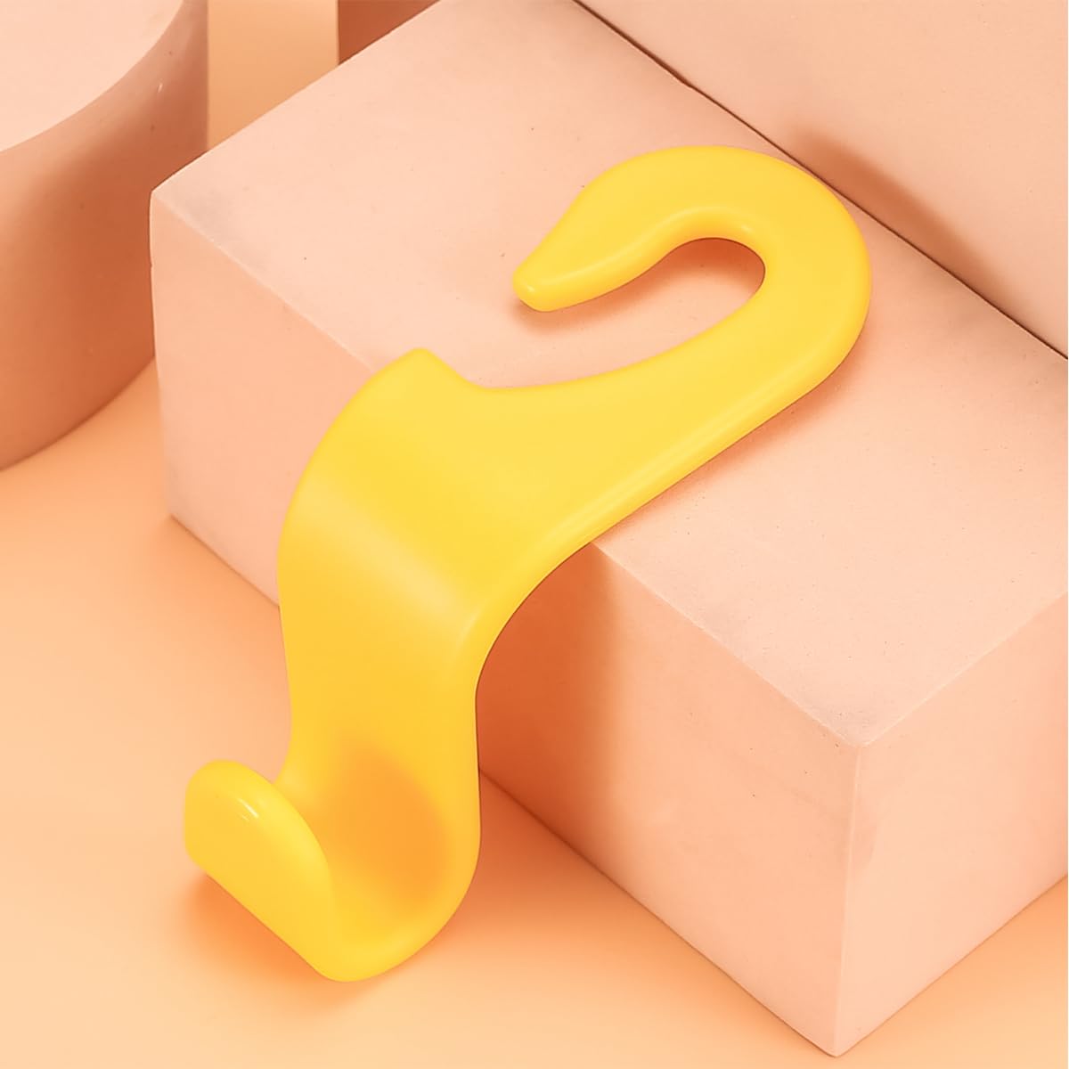 4Pcs Car Back Seat Headrest Hooks, Rear Car Seat Storage Headrest Hanger Holder Hooks Organizer, Universal Auto Interior Accessories For Bag Purse Handbag Cloth Coats Grocery (Yellow)