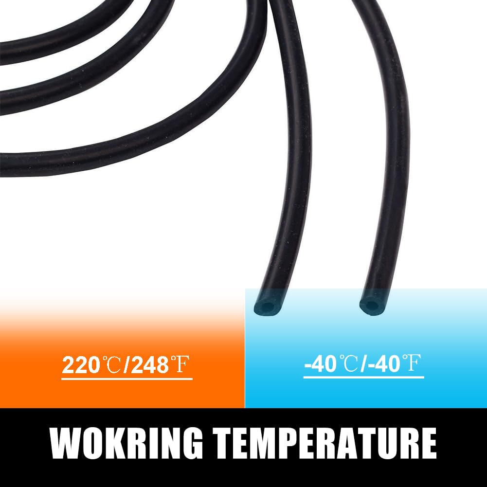 Byredio 8mm 5/16'' Silicone Vacuum Hose Flexible Tubing Line 275 PSI Max Pressure 10FT for Automotive vacuum lines,Turbochargers