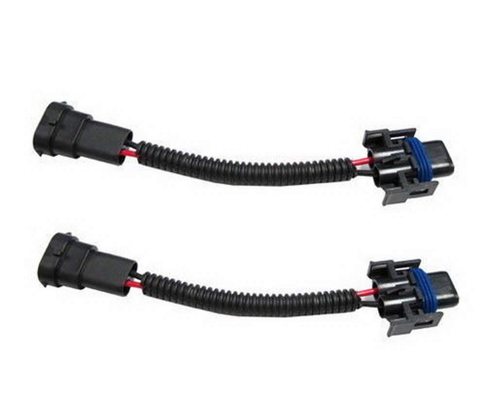 Ijdmtoy H11 H8 H9 Extension Wiring Harness Sockets Wires Compatible With High/Low Beam Or Fog Lights Use