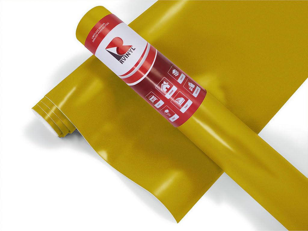 3M 2080 S335 Satin Bitter Yellow (5Ft X 6In) Vinyl Wrap Film Sheet With Air-Release For Cars, Trucks & More (2.5Sq Ft Roll)