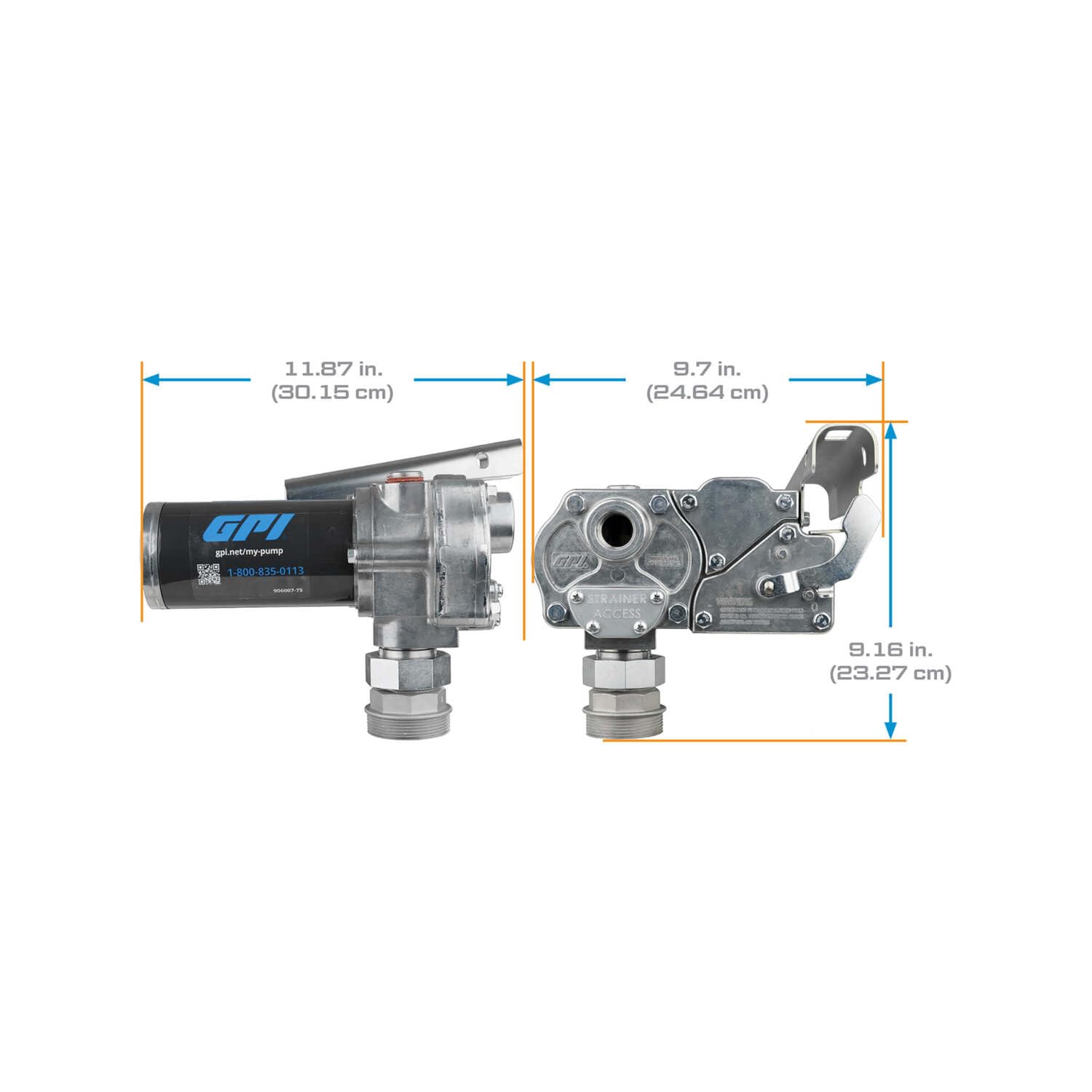 GPI - M-150 Series Fuel Transfer Pump, Manual Shut-Off Unleaded Nozzle, 15 GPM, 12 Volt (110000-99)
