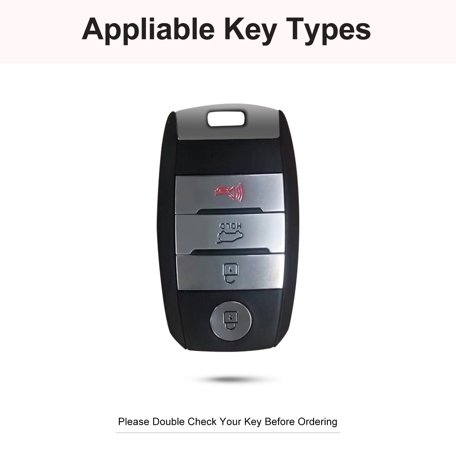 Ruabiban Key Fob Cover For Kia Niro Forte Optima Sorento Rio Soul Sportage, Pink Genuine Leather Crystal Car Keys Shells Cases 4