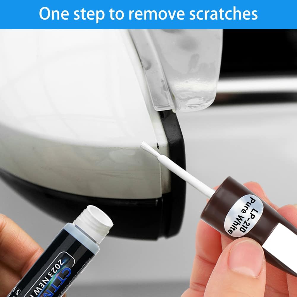 White Touch Up Paint For Cars, Two-In-One Car Paint Scratch Repair Pen, Quick & Easy Solution To Repair Minor Automotive Scratch
