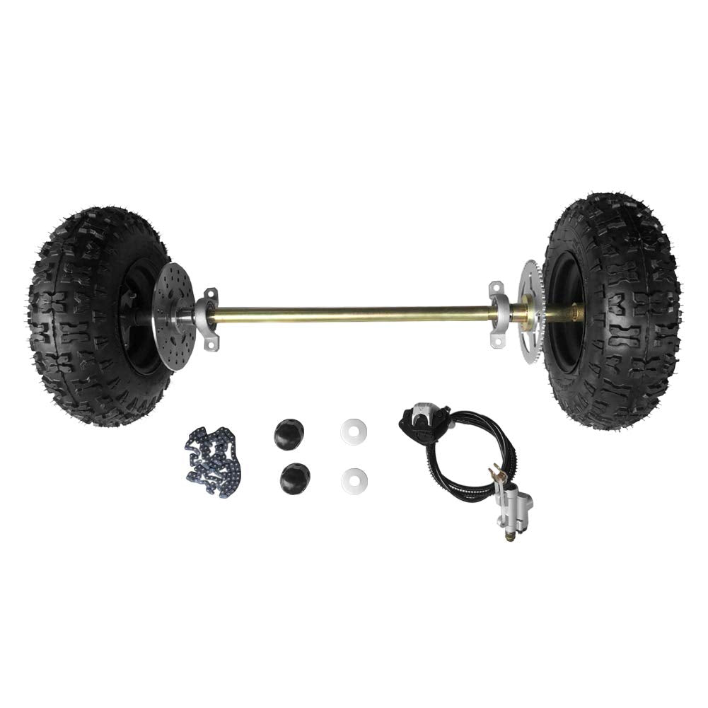 Zhuotop 29Inch Rear Axle Assembly Wheel Hub Set, Wheel Tires With Rim & Brake Assembly And T8F Chain Suitable For Diy Go Kart Qu