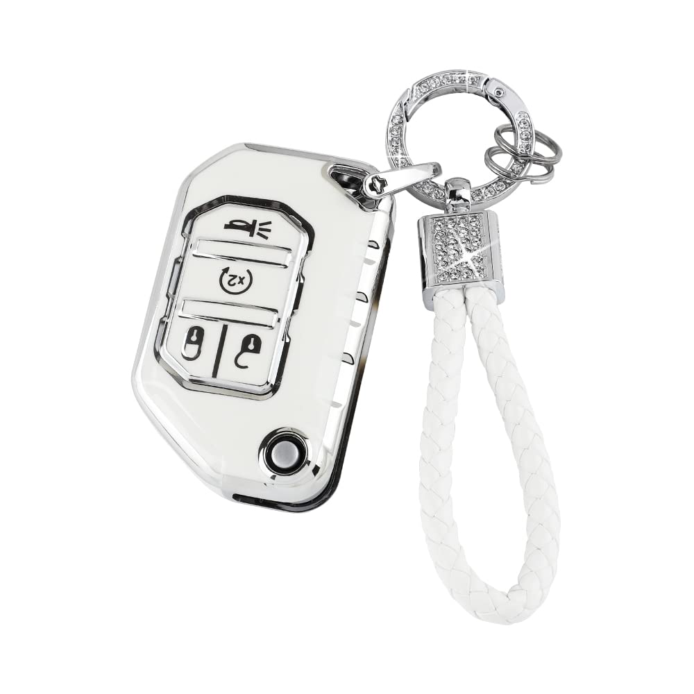 Pifoog Tpu Key Fob Cover For Jeep Wrangler Jl Jlu Gladiator Jt 2018-2022 Accessories Cute 4 Button Car Keys Shell Case Glitter K