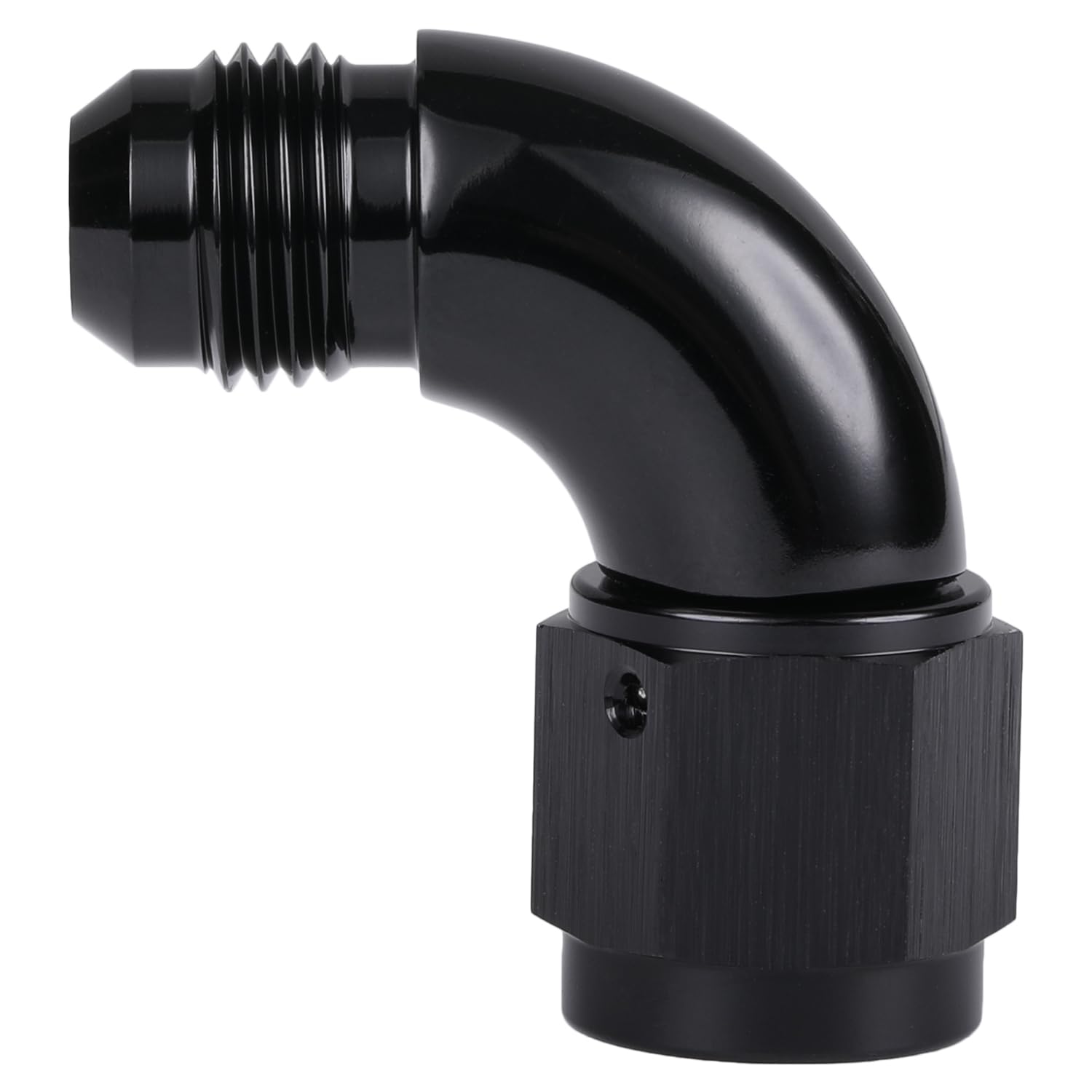 Podavelle 90 Degree 6An Male To 6An Female Swivel Full Flow Fitting Adapter Coupler Aluminum Black