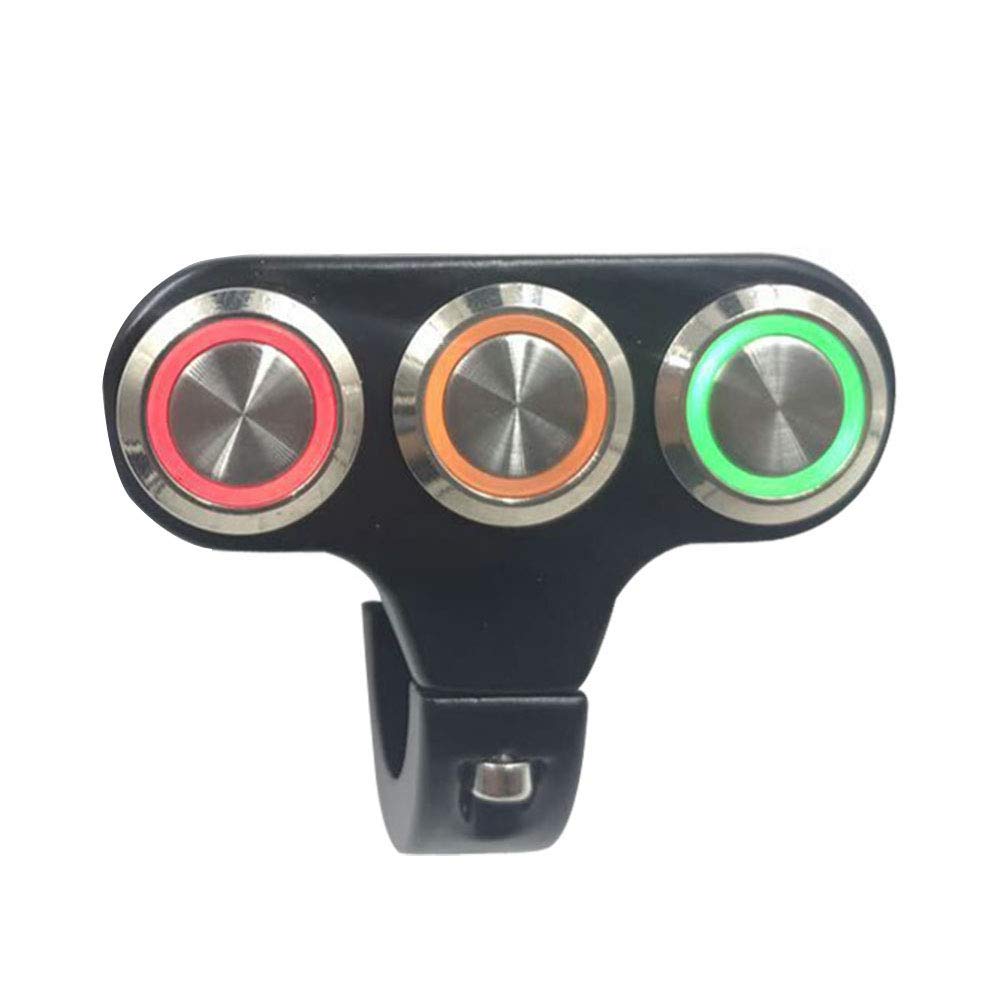 7/8' Motorcycle Switches Handlebar Mount Switch For Headlight Fog Light On Off High Low Beam Aluminum Alloy With Indicator Light