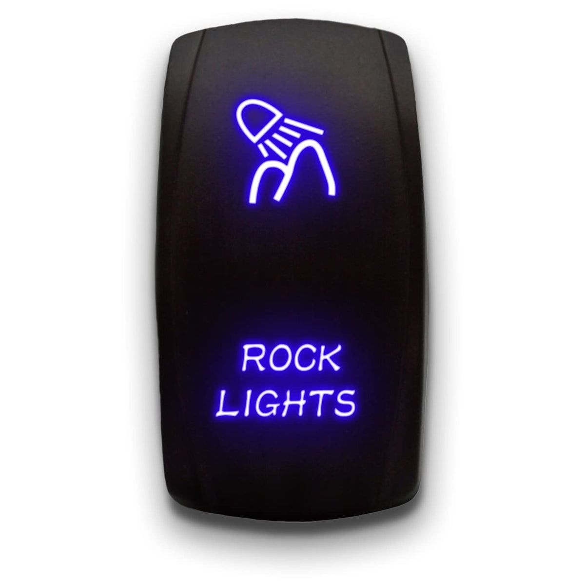Rock Lights - Blue - Laser Etched Toggle Switch 20A 12V - Vertical Rocker Switch 5-Pin DPST