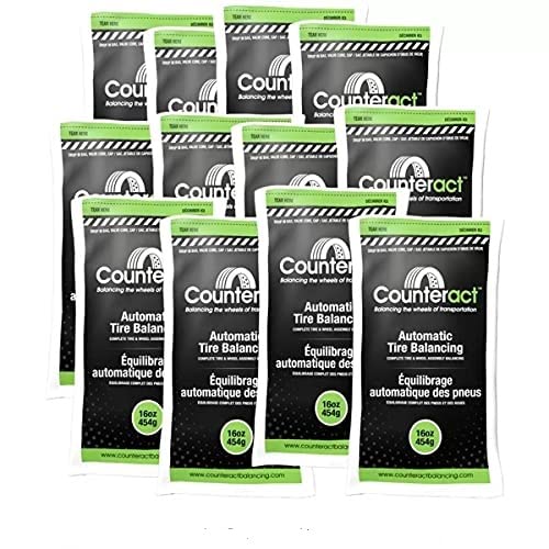 Counteract 16OZ-B12 Centrifugal Force Tire/Wheel Balancing Beads - Off-Road Vehicles, Light Duty Truck Tires, (12) 16oz Balance Bead Bags, (12) Valve Caps and Cores