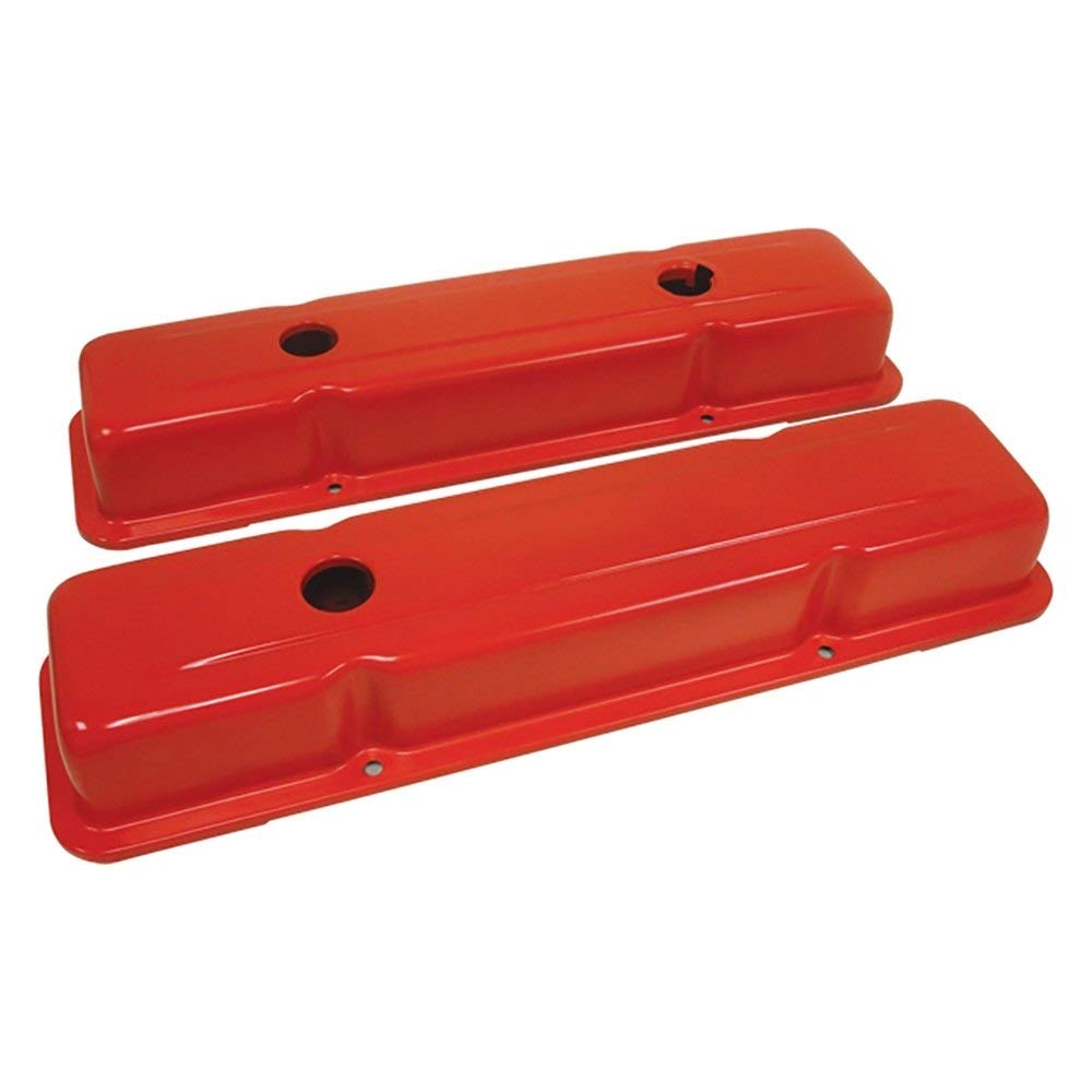 1958-86 Compatible/Replacement For Chevy Small Block 283-305-327-350-400 Oem Style Short Valve Covers - Orange