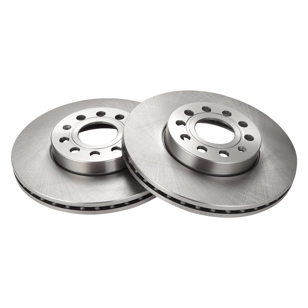 Trq Front Disc Brake Rotor Pair Set For 2011-2015 Audi A3 / 2011-2015 Audi A3 Quattro / 2010-2017 Vw Golf / 2005-2015 Vw Jetta /