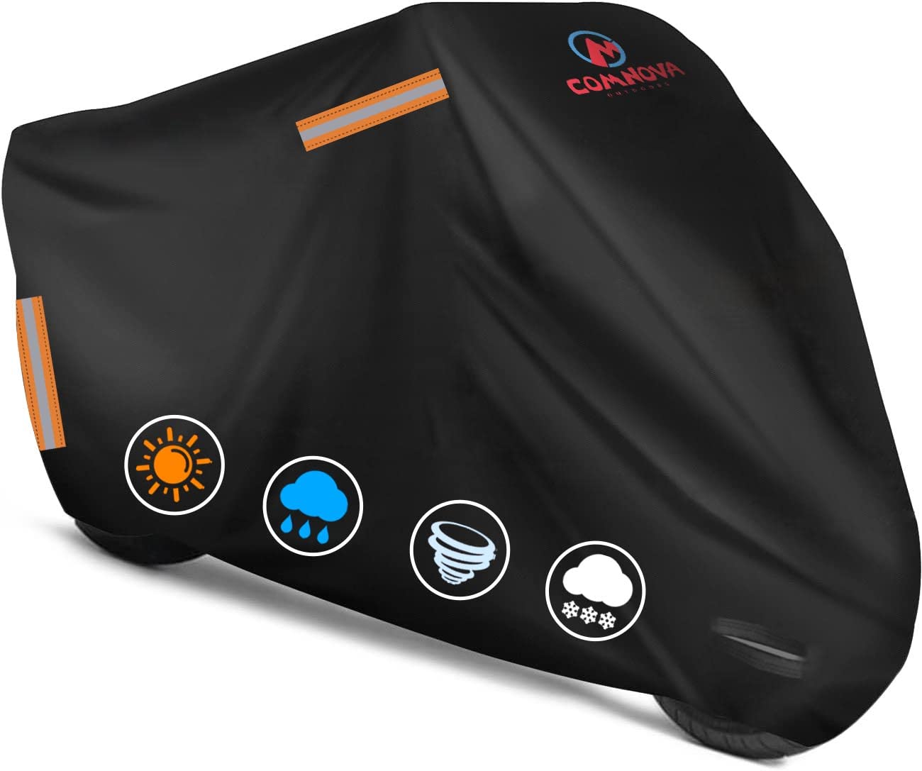 Motorcycle Cover All Season, Universal Waterproof Weather Sun Outdoor Protection Motorbike Cover, Scooter Shelter, Heavy-Duty Mo