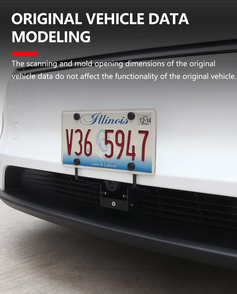 Ermorgen Lockable Front License Plate Holder Mount Frame Exclusively Compatible for 2026 New Model Y Juniper, Aluminum Alloy Acc