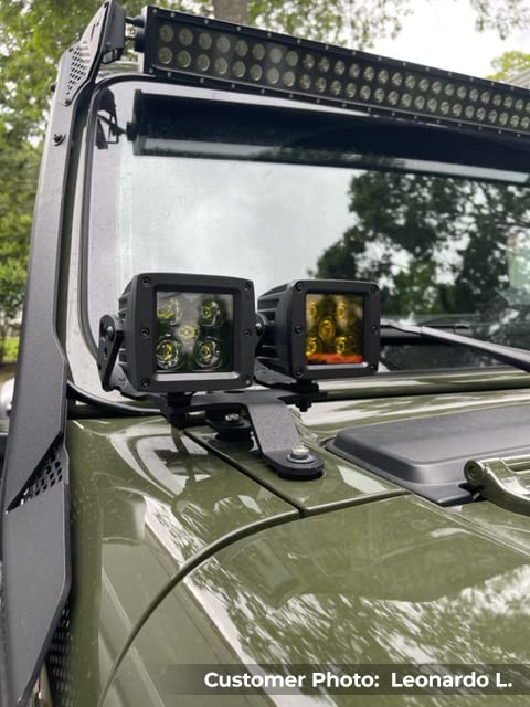 Go Rhino! 730500T Windshield Lightmount For Jeep Jl & Jt Gladiator, Textured Black