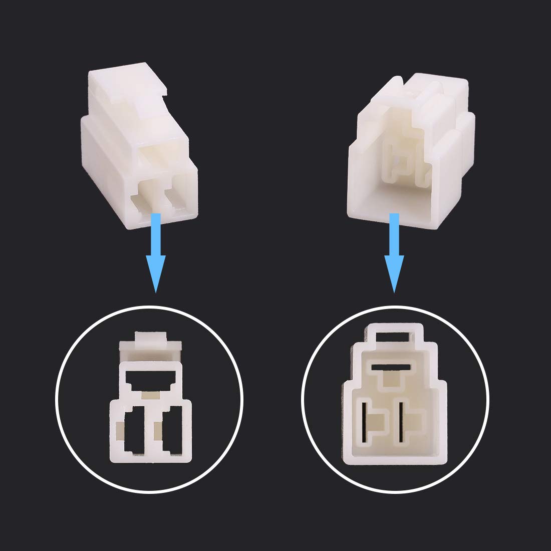 Glarks 240Pcs 6.3mm 3 Pin Way Electrical Automotive Wire Connector Male Female Socket Plug and Terminals Kit for Motorcycle, Bik