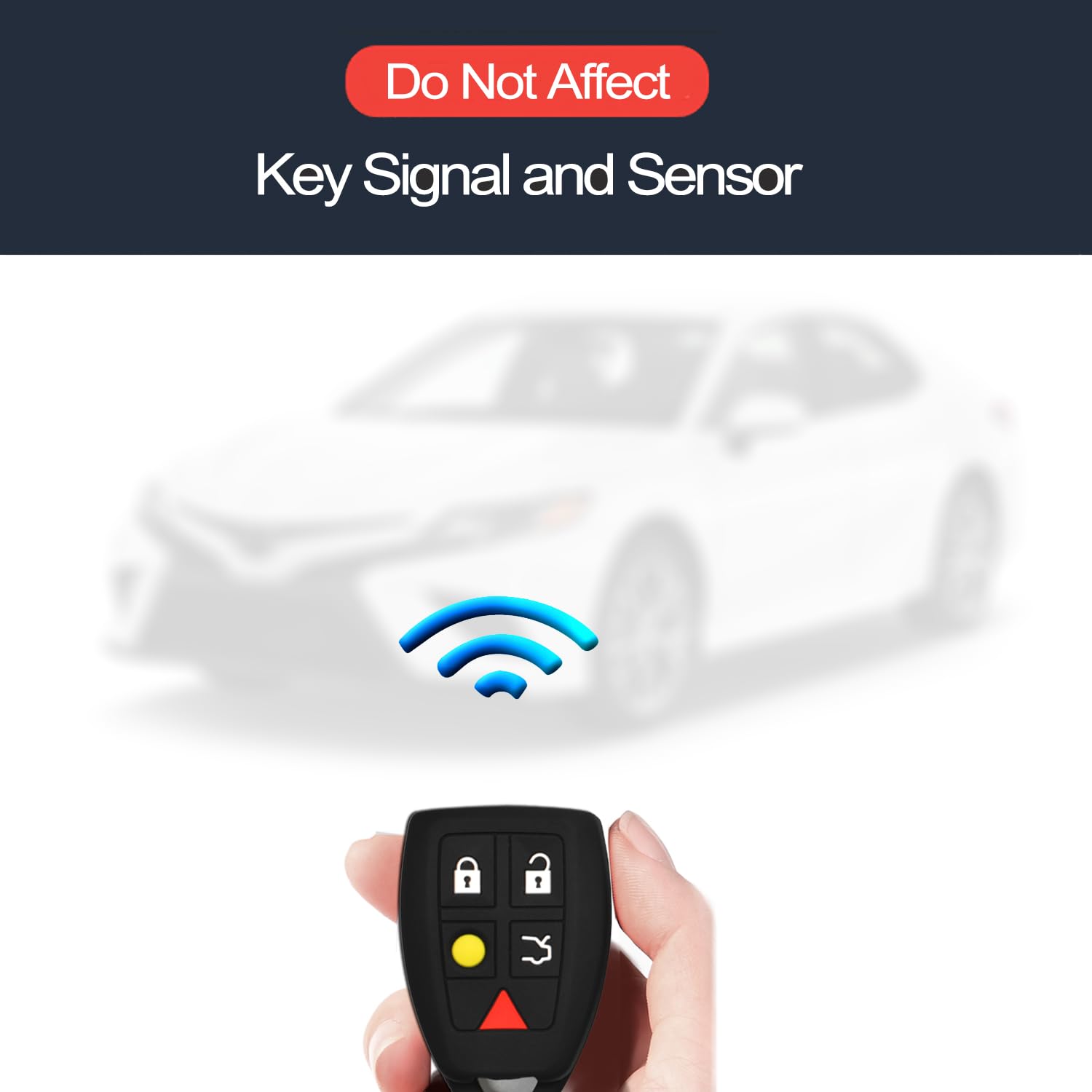 Infipar 2Pcs Compatible With Volvo C30 C70 S40 V50 Key Fob Cover Case Key Chain Protector Keyless Remote Holder