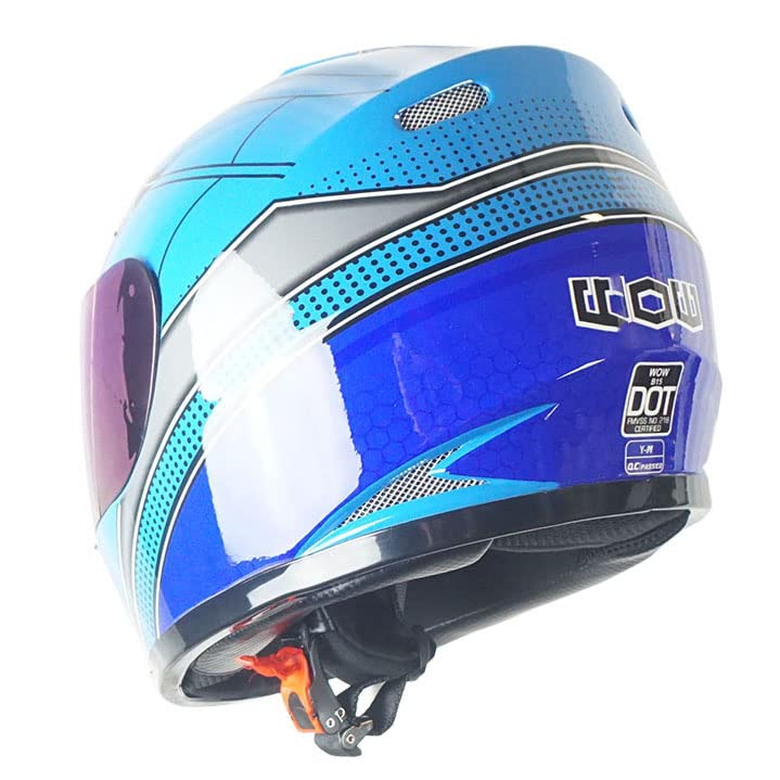 Wow Motorcycle Full Face Helmet Street Bike Bmx Mx Youth Kids Spider Blue