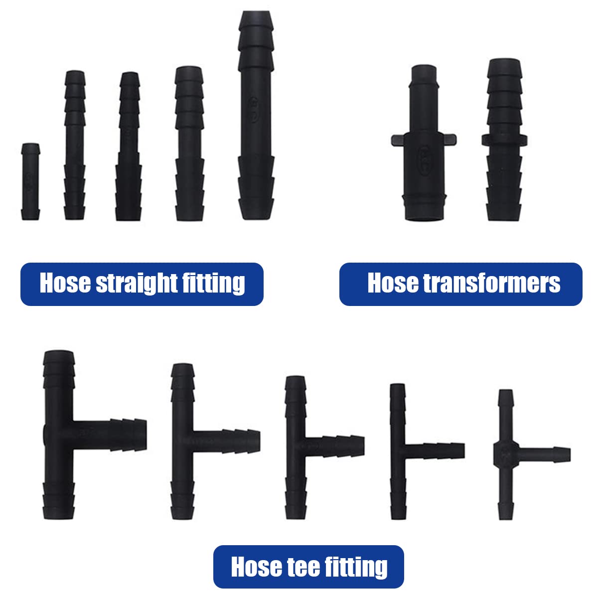 BELOMI 113 Pieces Vacuum Connector Assortment Kit, Auto Universal Nylon Vacuum Tee Tubing Hose Connector Set, 12 Sizes Fit for A