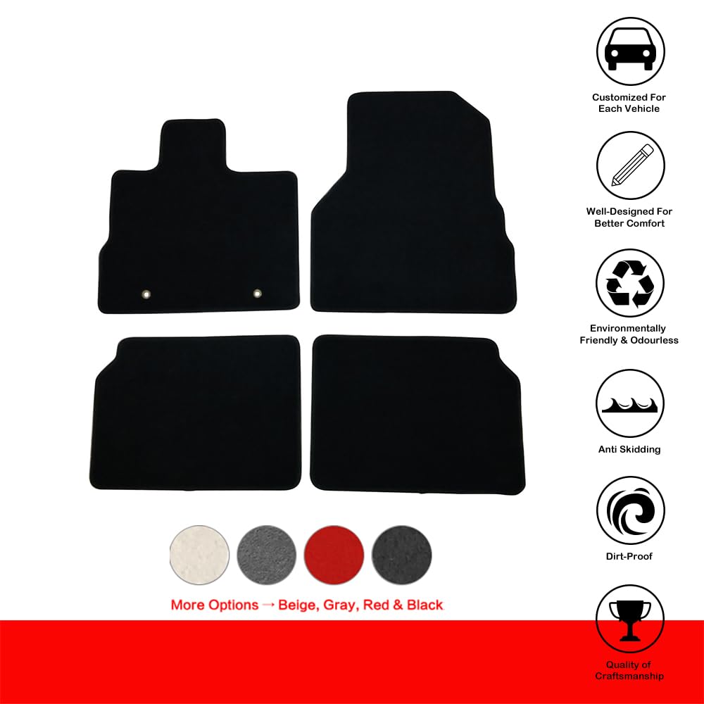 Floor Mats Compatible with 10-17 Chevy Equinox, Black Nylon Flooring Protection Interior Carpets by IKON MOTORSPORTS, 2011 2012 2013 2014 2015 2016