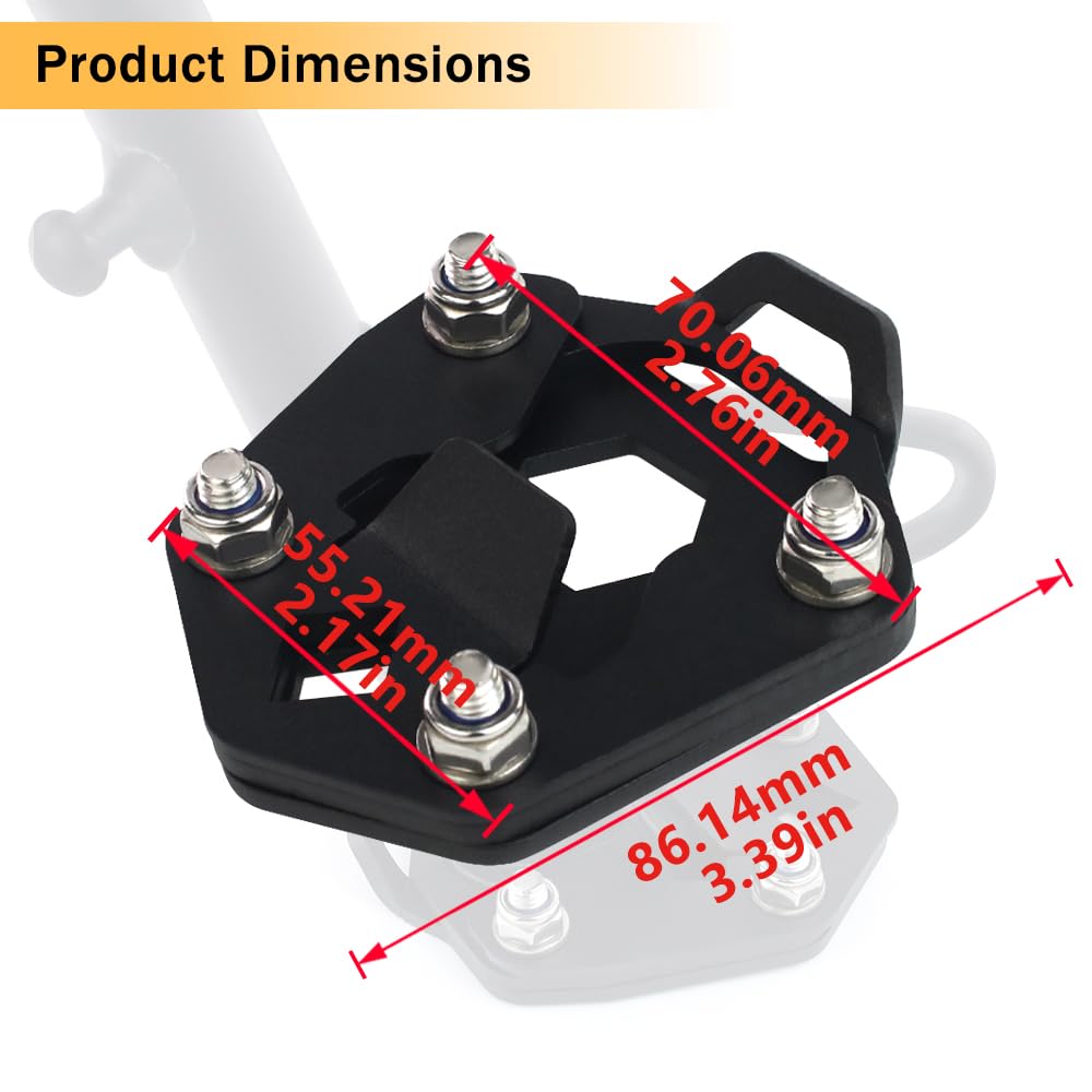 Rearace Motorcycle Kickstand Enlarger Compatible With Royal Enfield Himalayan 2020-2023, Foot Side Stand Enlarger Kickstand Exte