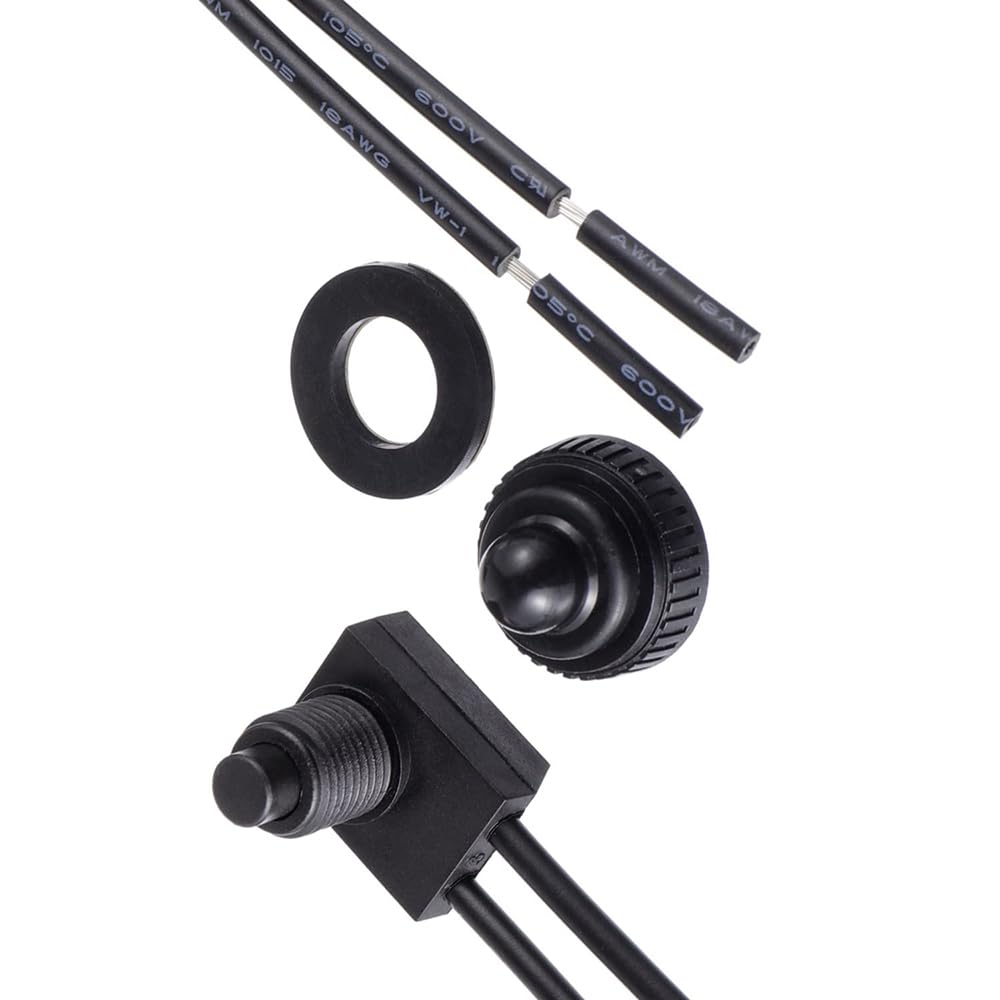 5Pcs Push Button Switch 12V Waterproof Push-Button On-Off Switch For Motorcycle/Car