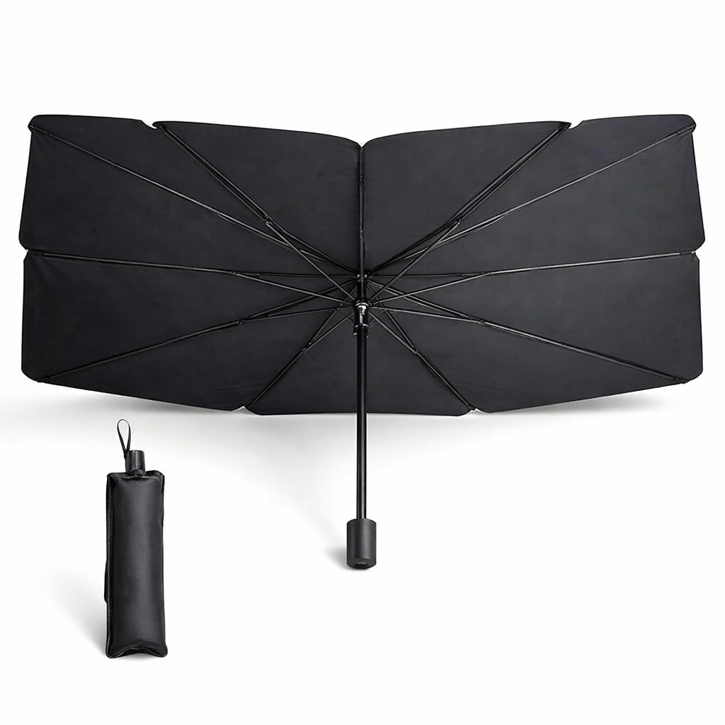 Car Sun Shade Windshield Cover, Umbrella Windshield Sun Shade for Car Front Window, Sun Protection & Heat Insulation Foldable, F