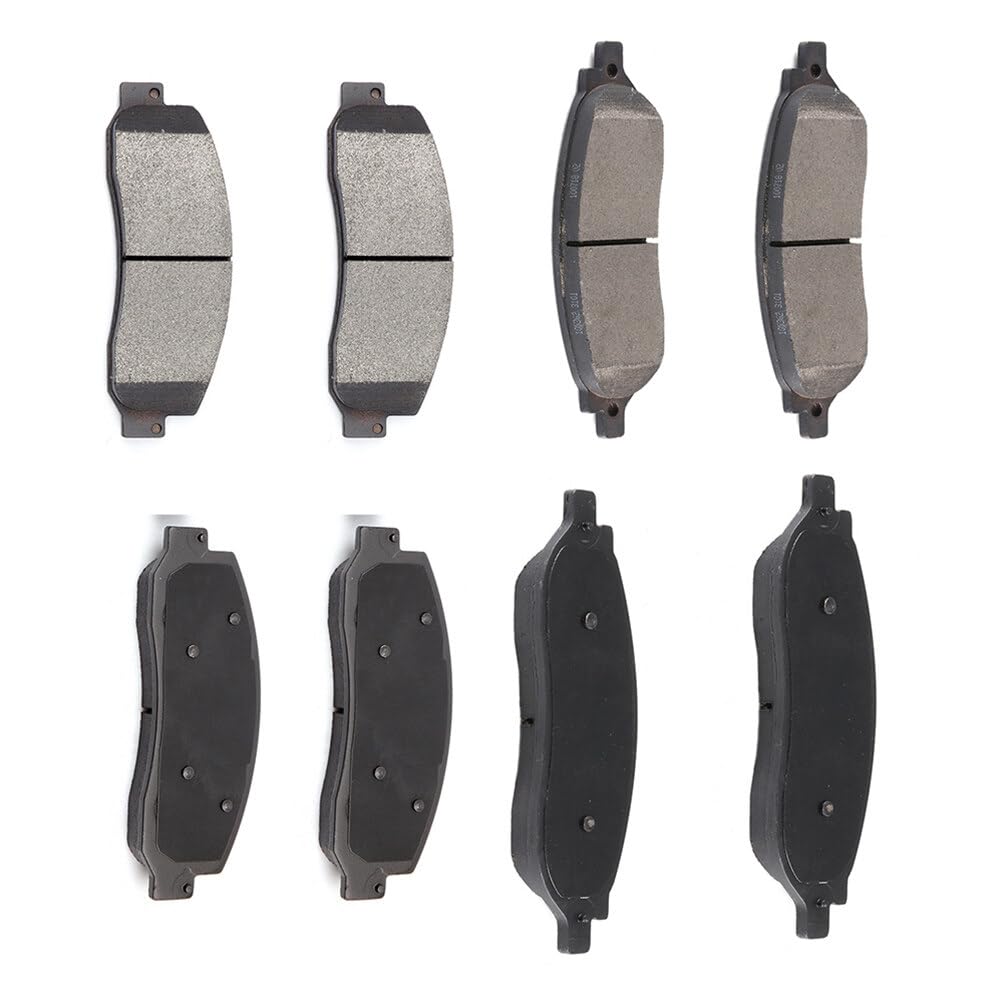Automuto 8Pcs Front & Rear Semi-Metallic Disc Brake Pads Set D1068 D1069 For Ford For F-250 Super Duty 2005-2007, For Ford For F