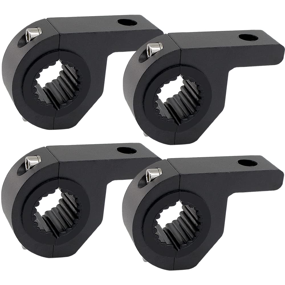Motorcycle Mounting Bracket 4Pcs 0.75' 1' 1.25' Horizontal Bull Bar Mounting Bracket Work Auxiliary Lights Universal Clamp Bracket Fit For Car Motorcycle
