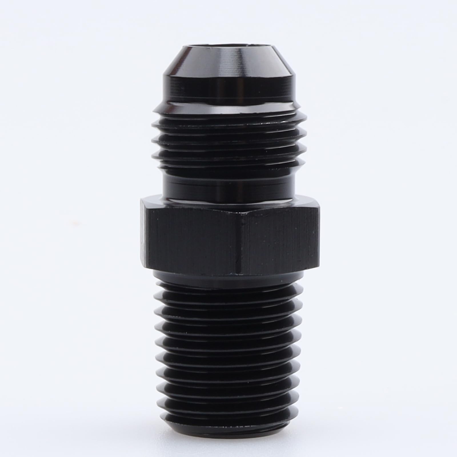 Ac Performance Male 1/4'' Npt To -6 An Flare Adapter Straight Aluminum Black