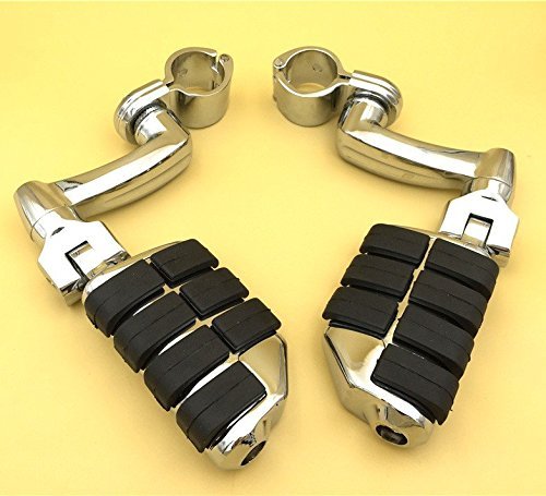 Xkh- Chrome Large Footpegs Mounting Kit Compatible With Goldwing Vtx1300 Shadow Valkyrie Triumph Road Glide Ultra Fltru Equipped