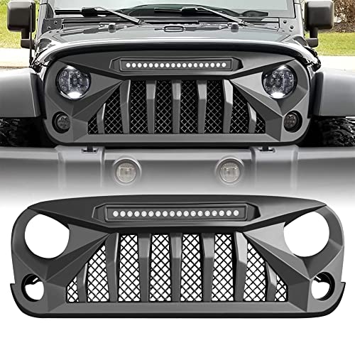 American Modified Gladiator Vader Easy Installation Front Grille Cover For 2007-2018 Jeep Wrangler, Jk/Jku, Rubicon, & Sahara Sp