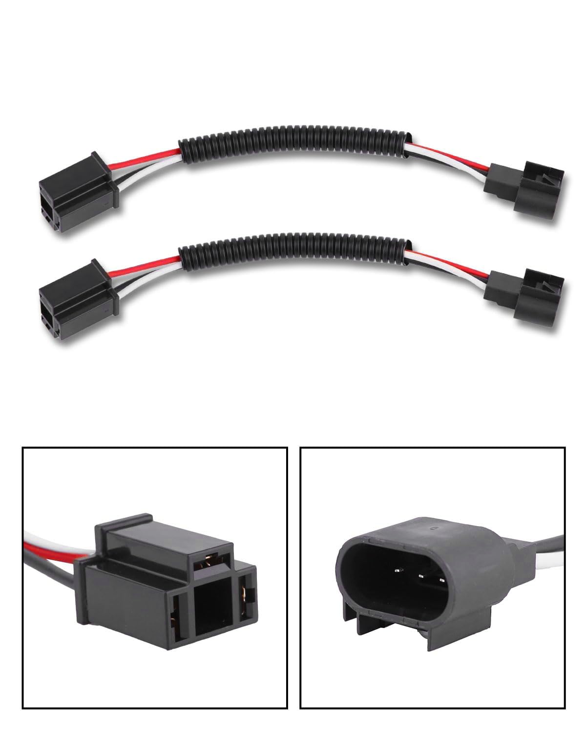 Bicyaco H13 To H4 Adapter Headlight Adapter Connector For 7 Inch Led Headlight On Jeep Wrangler Jk Tj Trucks Cable-2 Pcs
