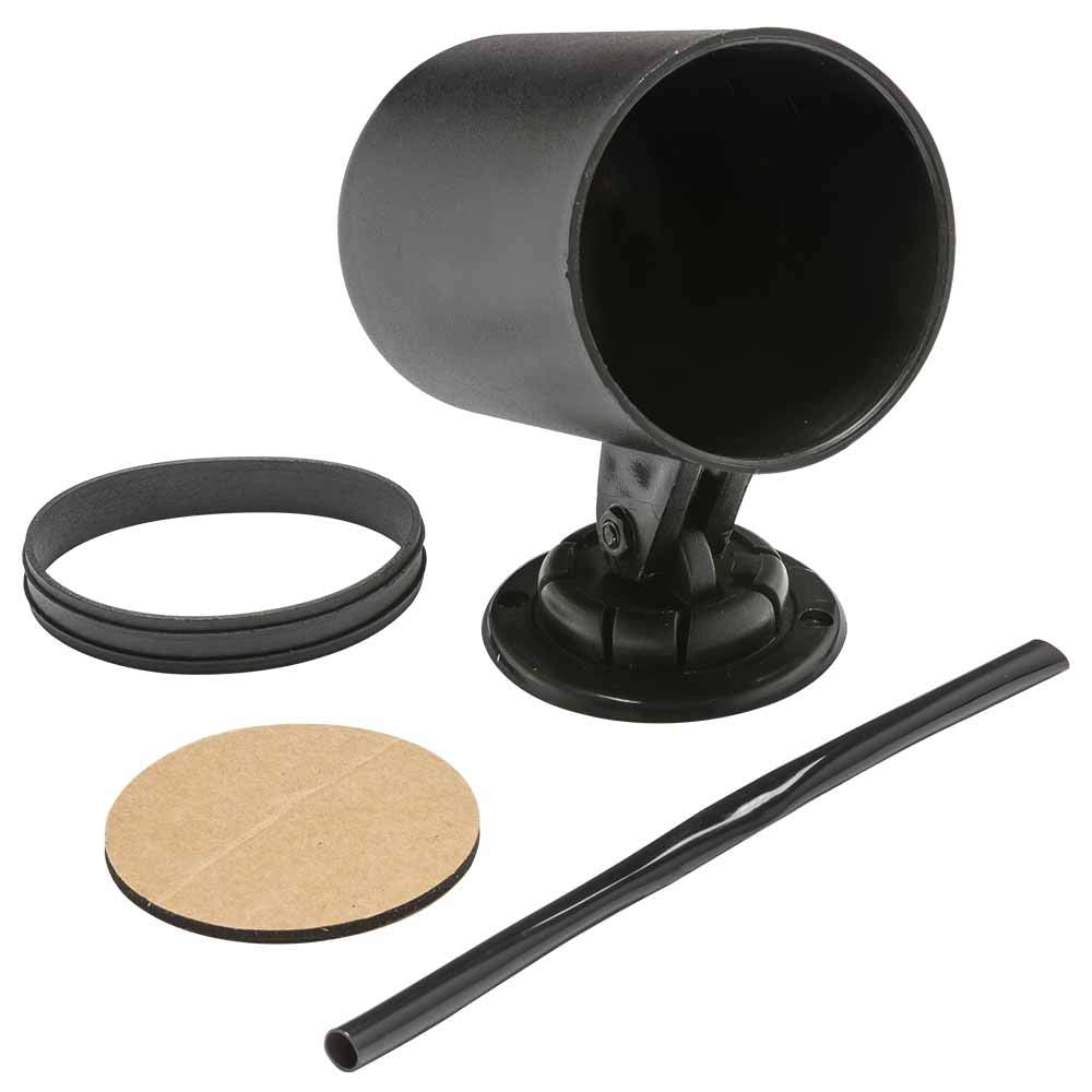 GlowShift Universal Black Single Gauge Swivel Dashboard Pod - Fits Any Make/Model - Swivels 360 Degrees - ABS Plastic - Mounts (