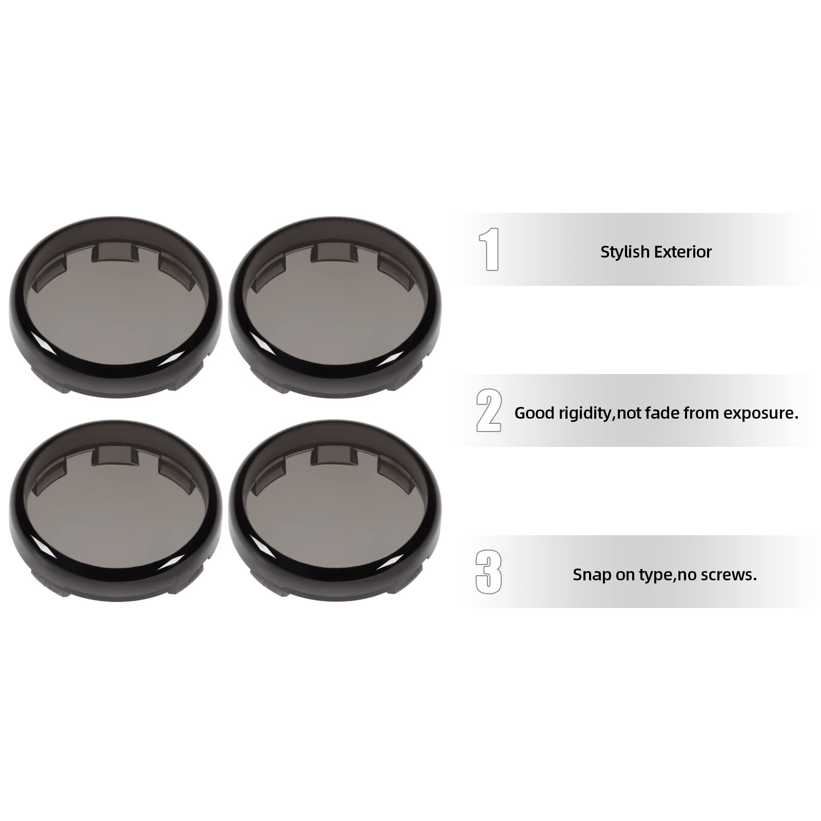 Amazicha Smoke Bullet Turn Signal Light Lens Cover Upgraded Anti-Scratch Lenses Compatible For Harley Davidson Sportster, Softail, Road King, Road Glide, Street Glide, Electra Glide 2000-2024