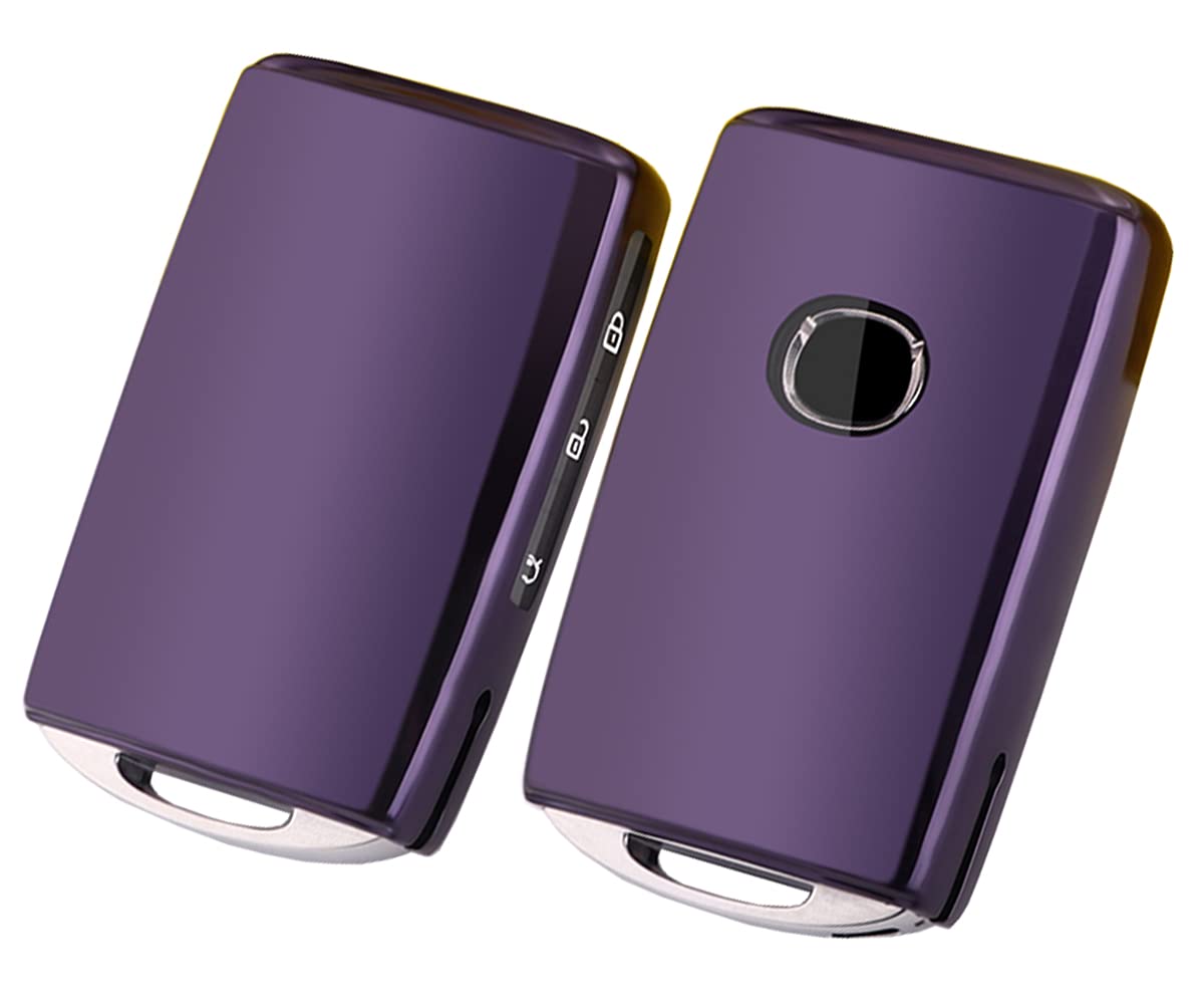 Horande Soft TPU Protector Key Fob Cover Case fit for 2019-2021 Mazda 3 6 CX-30 CX-5 CX-9 Keyless Entry Key Fob (Purple)