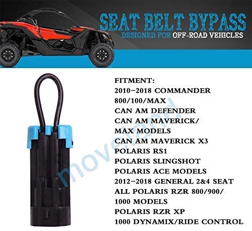 Moveland 2Pcs Seat Belt Bypass Harness Override Compatible With Polaris Rzr Ranger 570-1000 Xp, Compatible With Can Am Maverick