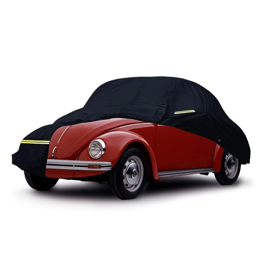 Waterproof Car Cover Replace For 1960-1980 Volkswagen Beetle, 6 Layers All Weather Car Covers With Door Zipper & Windproof Bands