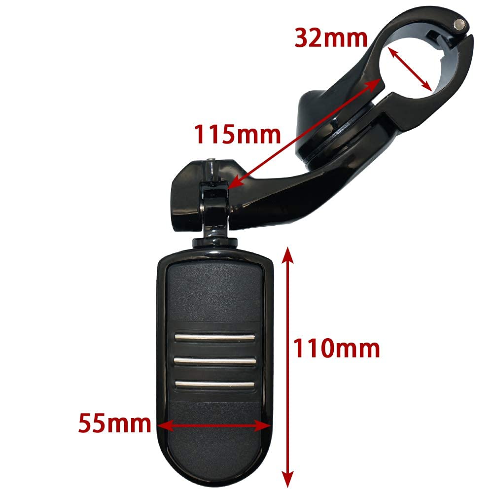 Fovplue 1.25'' Highway Pegs,Motorcycle Angled Adjustable Highway Footpegs For Harley Davidson Touring Road King Road Glide Stree